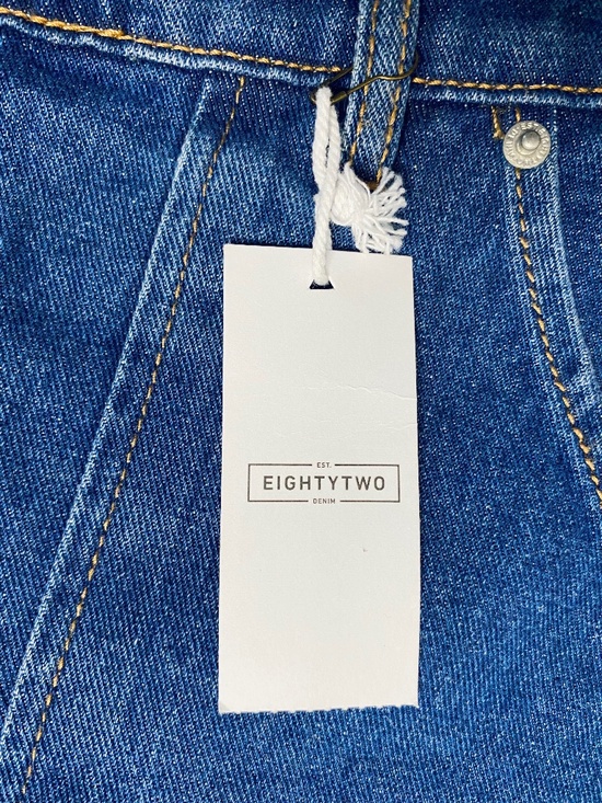 Denim Mini Skirt High Rise 1/2 Length ORing Zipper - Picture 6 of 7